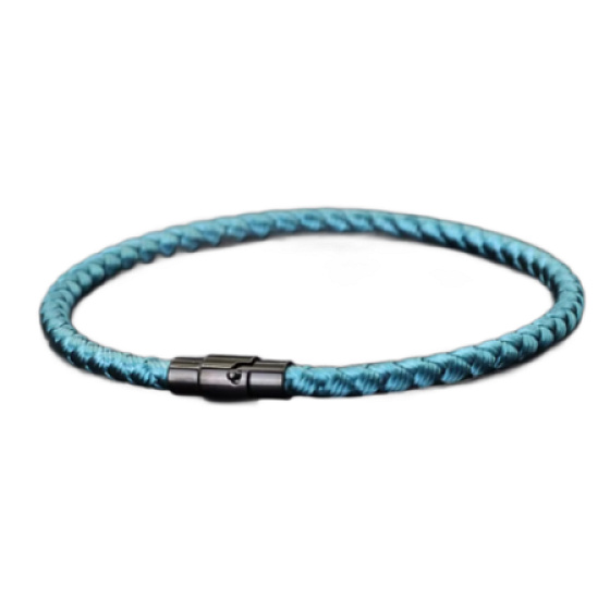 Lanový Magnetický náramek – světle modrý 21,5 cm x 4 mm, unisex