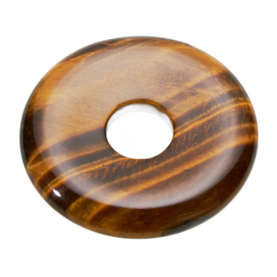 Tiger's Eye Donut Naturstein 30 mm, Stein der Sonne und der Erde, Stein der Sonne und der Erde, bringt Glück und Reichtum