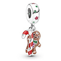 Sterling Silber 925 Lebkuchenfigur 2in1, Weihnachtsarmband-Anhänger