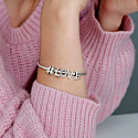 Sterling Silber 925 Alphabet Buchstabe V, Perle für Armband