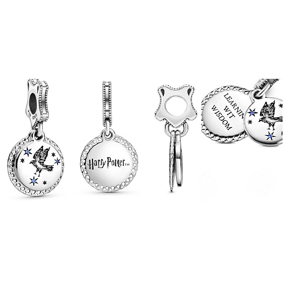 Sterling Silber 925 Harry Potter - Ravenscar + Zirkonia, 2in1 Anhänger für Armband