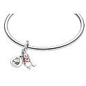 Sterling Silber 925 Disney Winnie the Pooh - Geburtstag Winnie the Pooh, 2in1 Geburtstag Anhänger Armband