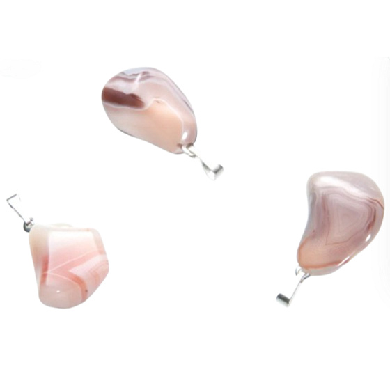 Achat rosa Botswana Troml-Anhänger Naturstein, 2,2 - 3 cm, 1 Stück