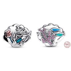 Sterling Silber 925 Disney Kleine Meerjungfrau Ariel, Muschel, Perle für Armband