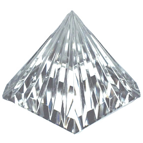 Kristallglas Pyramide gerillt 40 mm Kristall - Briefbeschwerer