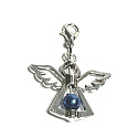 Schutzengel-Anhänger mit blauer Perle 29 x 37 mm 1 Stück