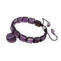 Amethyst-Armband Naturstein, handgestrickt, größenverstellbar, Stein der Könige und Bischöfe