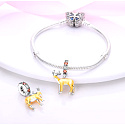 Charms Sterling Silber 925 Antilope, Tierarmband Anhänger