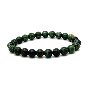 Smaragd Afrikanisches Armband elastisch Naturstein, Kugel 8 mm / 16 - 17 cm, Königsstein