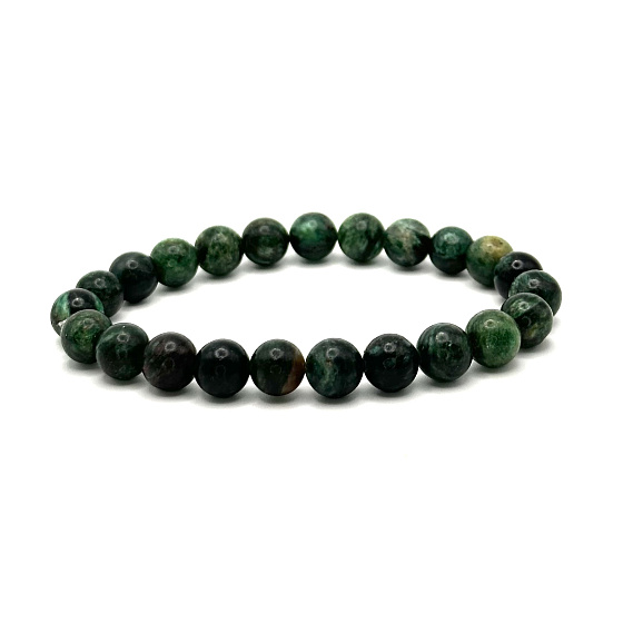 Smaragd Afrikanisches Armband elastisch Naturstein, Kugel 8 mm / 16 - 17 cm, Königsstein