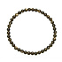 Obsidian Goldarmband elastisch Naturstein, Kugel 4 mm / 19 cm, Rettungsstein