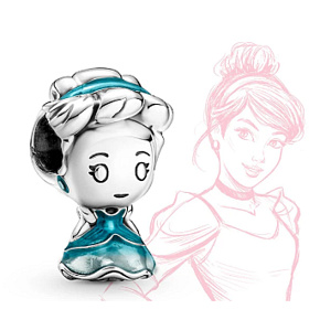 Charme Sterling Silber 925 Disney Cinderella, Perle auf Armband Film