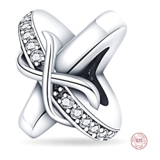 Sterling Silber 925 Infinity Perlenarmband Symbol