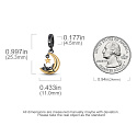 Sterling Silber 925 Katze auf dem Mond - das verspielte Wesen eines katzenartigen Begleiters, Haustier-Armband-Anhänger