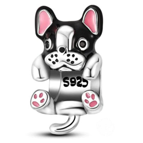 Charm Sterlingsilber 925 Hund - Boxerwelpe, Perle für Armband Tier