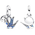 Charm Sterling Silber 925 Sparkling Schwalbe und Zitat, 2in1 Tierarmband Anhänger