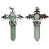 Chalcedon-Kreuz aus Legierung und Naturstein 5,3 x 3,7 x 12 mm, Stein der Liebe und Freude