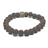 Lava braun mit königlichem Mantra Om, Armband elastischer Naturstein, Kugel 8 mm / 16-17 cm, geboren aus den vier Elementen
