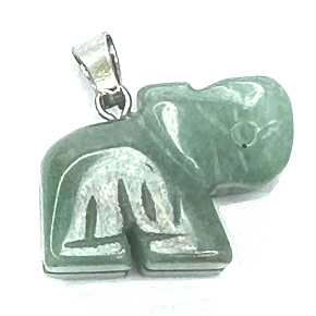 Avanturin grün Elefant Anhänger Naturstein, handgeschliffene Figur 1,8 x 2,5 x 8 mm, Glücksstein