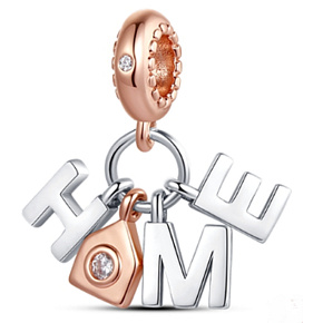 Sterling Silber 925 Home 4in1 Anhänger Armband Familie