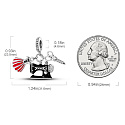 Sterling Silber 925 Sewing Anhänger - Nähmaschine, Kleid, Schere 3in1, Armband-Anhänger Interessen