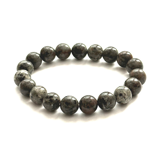 Yooperlit Armband elastisch Naturstein, Kugel 10 mm / 16 - 17cm, Stein der Wahrheit