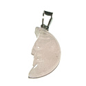 Rosenquarz Mond Anhänger Naturstein, handgeschliffene Figur 2,2 x 10 mm, Stein der Liebe