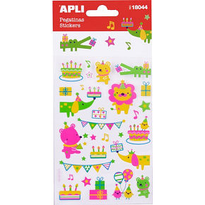 Apli Stickers Neon Animals Aufkleber mit Tiermotiv 1 Blatt 18044