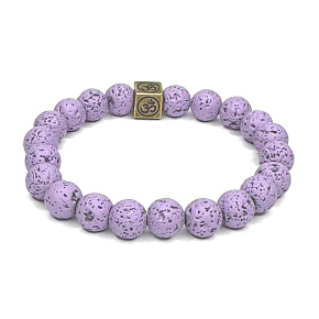 Lava hellviolett mit königlichem Mantra Om, Armband elastischer Naturstein, Kugel 8 mm / 16-17 cm, geboren aus den vier Elementen Lava hellviolett mit königlichem Mantra Om, Armband elastischer Naturstein, Kugel 8 mm / 16-17 cm, geboren aus den vier Elementen