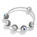 Charme Sterling Silber 925 Sternzeichen, Zirkonia Krebs, Perle für Armband