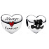 Charm Sterling Silber 925 Disney Mickey Mouse und Minnie Mouse - Herz - Für immer, Perle am Armband Liebe