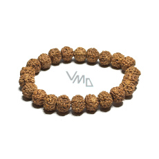 Rudraksha náramek elastický přírodní kámen 9 mm / 16 - 17 cm Rudraksha náramek elastický přírodní kámen 9 mm / 16 - 17 cm