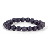 Lava schwarz Armband elastischen Naturstein, Perle 8 mm / 16-17 cm, geboren von den vier Elementen