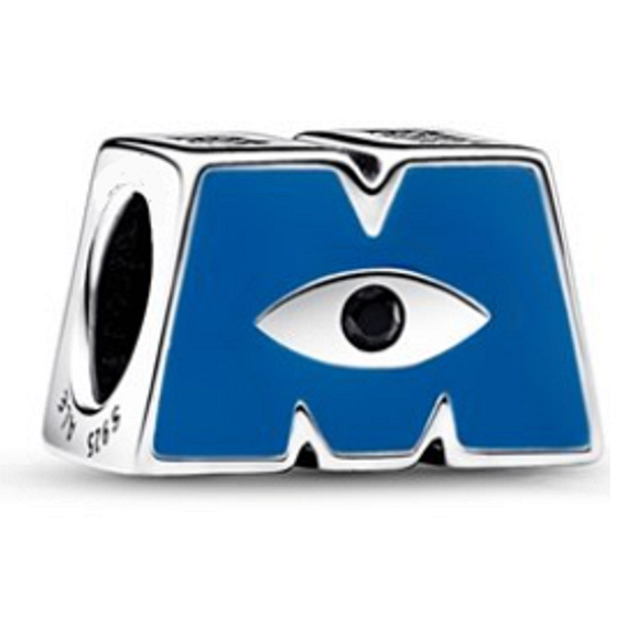 Charme Sterling Silber 925 Disney Monsters Ltd (Pixar), Logo M, Perle auf Armband Film