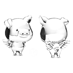 Charm Goofy létající prase, korálek na náramek zvíře Charm Goofy létající prase, korálek na náramek zvíře
