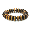 Tigerauge gelb Armband elastischer Naturstein, 14 mm / 16-17 cm, Stein der Sonne und der Erde, bringt Glück und Reichtum