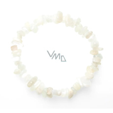 Mondstein weißes Armband elastisch gehackter Naturstein 19 cm, Stein des Schicksals Mondstein weißes Armband elastisch gehackter Naturstein 19 cm, Stein des Schicksals