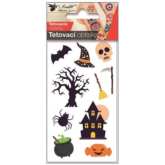 Tätowierungsaufkleber Halloween Haus 6 x 10 cm