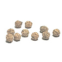 Rudraksha Naturperle 8 mm, 10 Stück