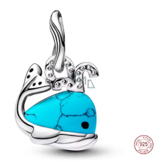 Charm Sterlingové stříbro 925 Verlyba tyrkysově zbarvená, přívěsek na náramek zvíře
