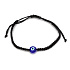 Blaues Auge Seil Armband gewebt schwarz