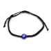 Blaues Auge Seil Armband gewebt schwarz