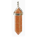 Goldstein Goldpendel Sechseck-Anhänger 41 x 13 mm, Stein des Anstoßes
