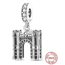 Sterling Silber 925 Arc de Triomphe, Reise-Armband-Anhänger Sterling Silber 925 Arc de Triomphe, Reise-Armband-Anhänger