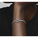 Charme Sterling Silber 925 Unendlicher Kreis der Ewigkeit Januar dunkelrot, Perle für Armband