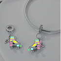 Charms Sterling Silber 925 Luminous - Rollschuhe mit Geigenschlüssel, Anhänger am Armband Sport