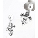 Charme Sterling Silber 925 Lilien mit schwarzem Zirkonia, Anhänger am Armband Symbol