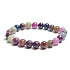 Rubin und Saphir Armband elastisch Naturstein, Kugel 8 mm / 16 - 17 cm