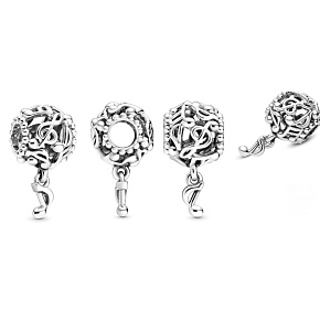 Sterling Silber 925 Gestanzte Musiknoten, Perle auf Armband Symbol