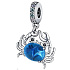 Charm Sterling Silber 925 Krabbe blau Muranoglas Tier-Armband-Anhänger